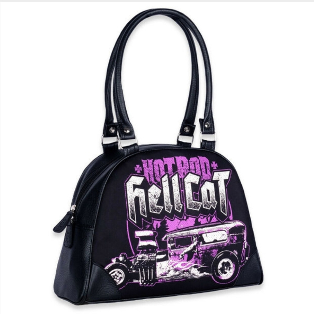 Hotrod Hellcat Speed Kills Bowler Bag Biker Punk
